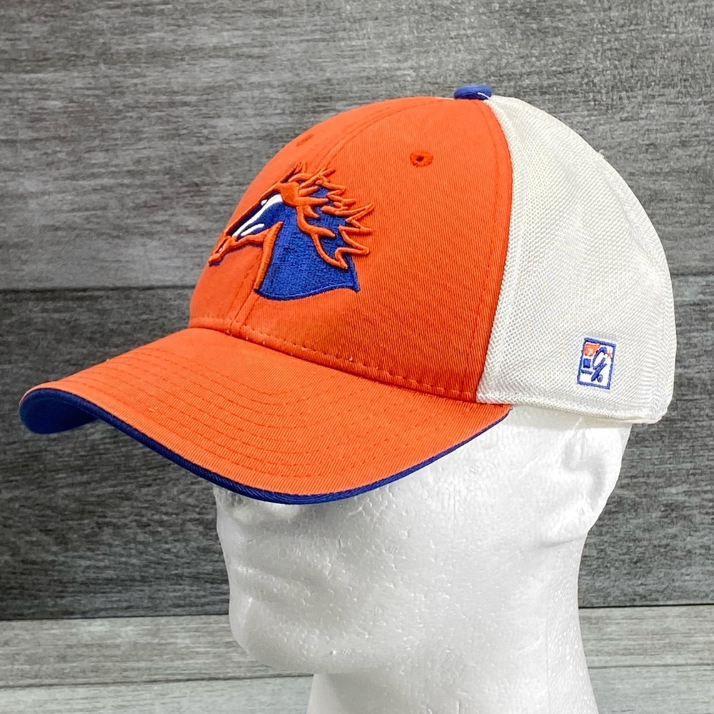 Denver Broncos Logo The Game A-Flex Fitted Hat Preowned White Orange Blue